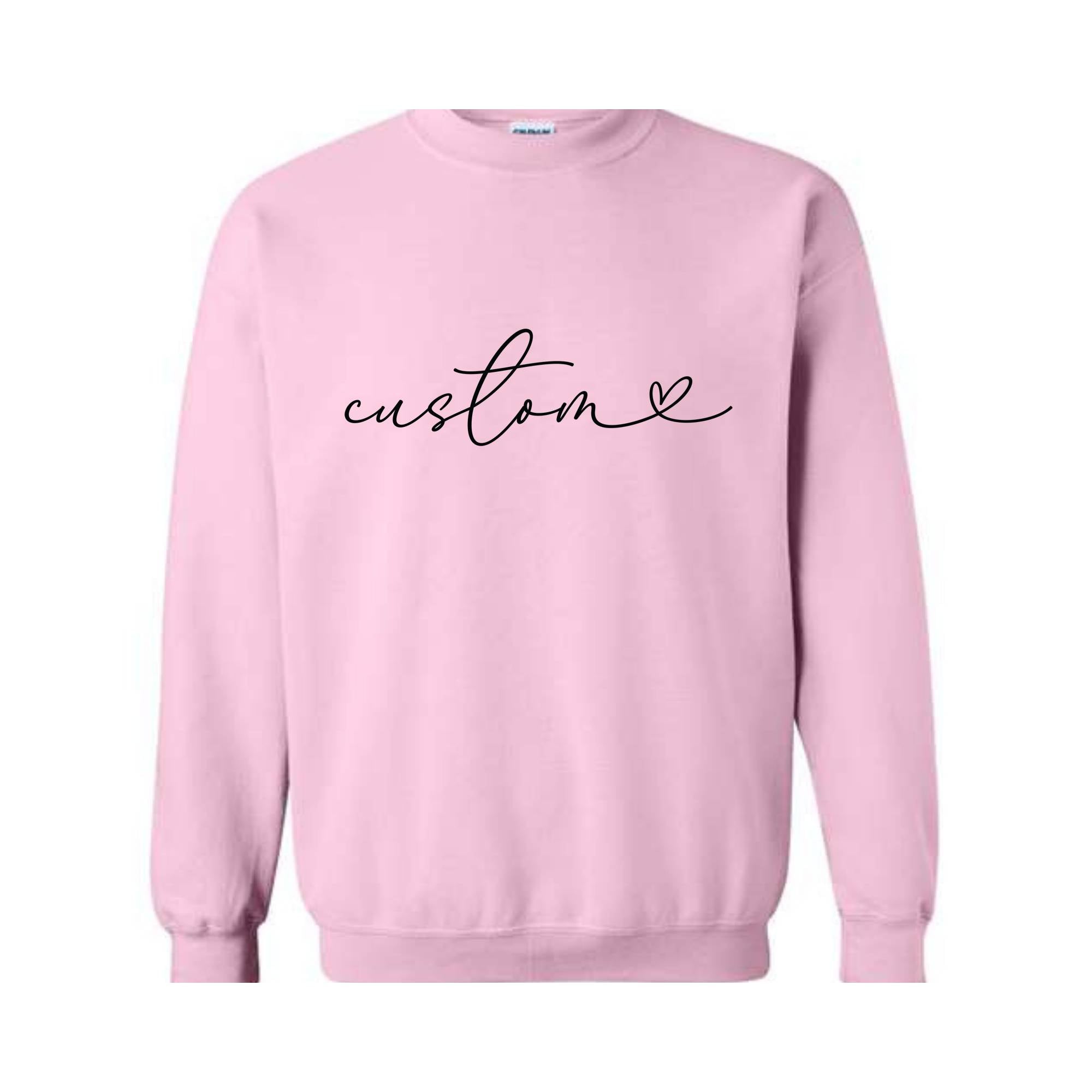 Custom Sweatshirt, Personalized Cursive Text Sweat, Floral Sleeve ...