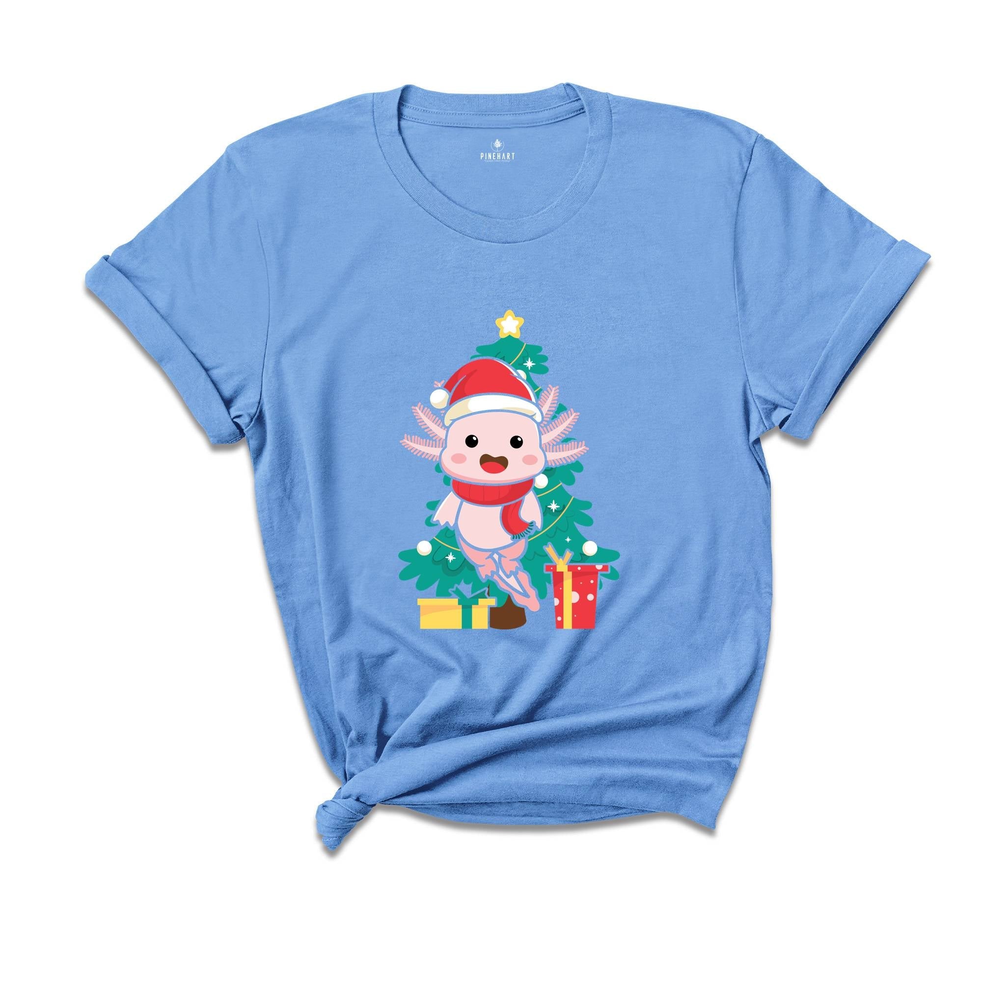 Cute Axolotl Shirt, Christmas Tree Shirt, Xmas Presents Shirt, Family Reunion, Cute Xmas Shirt, Xmas Family Shirt