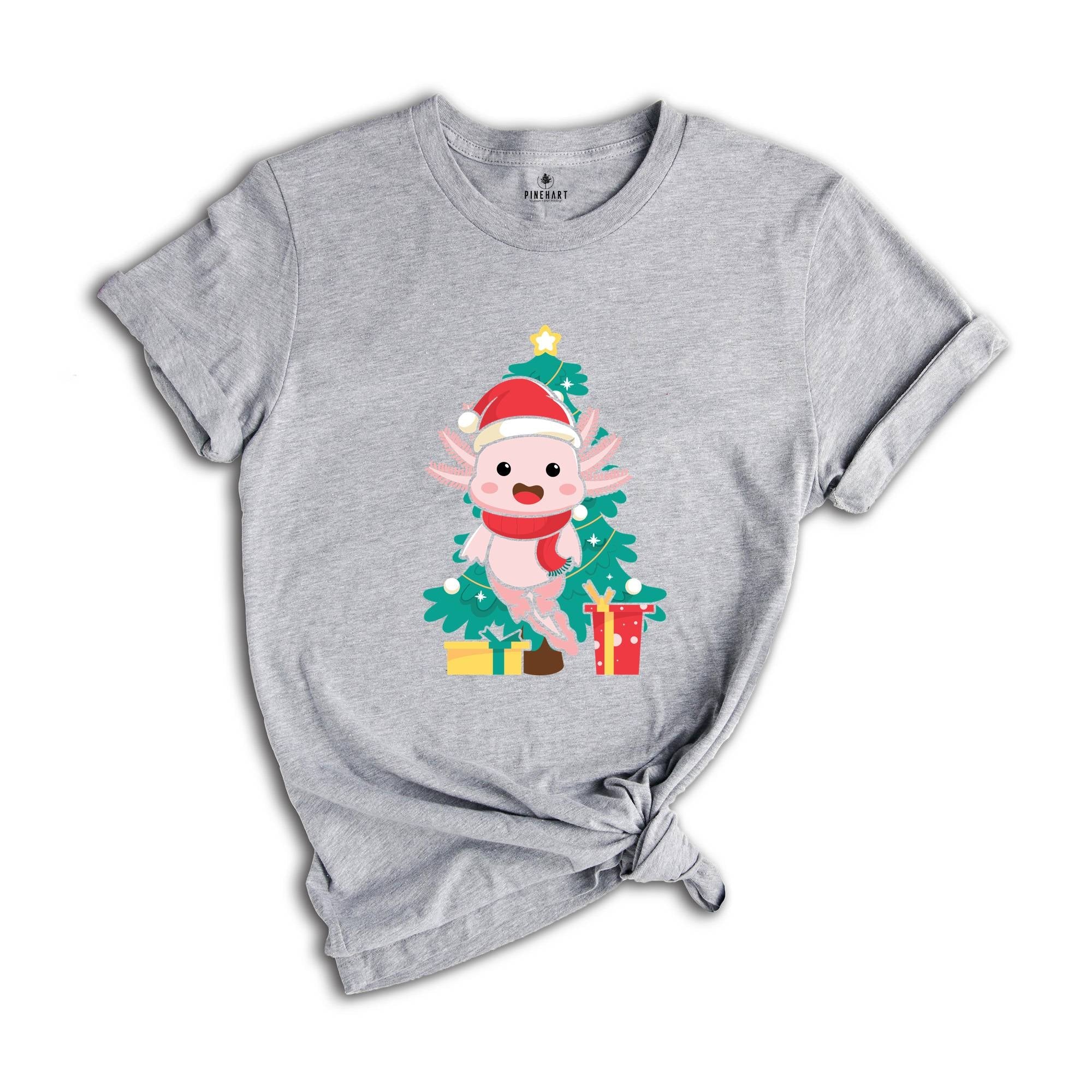 Cute Axolotl Shirt, Christmas Tree Shirt, Xmas Presents Shirt, Family Reunion, Cute Xmas Shirt, Xmas Family Shirt