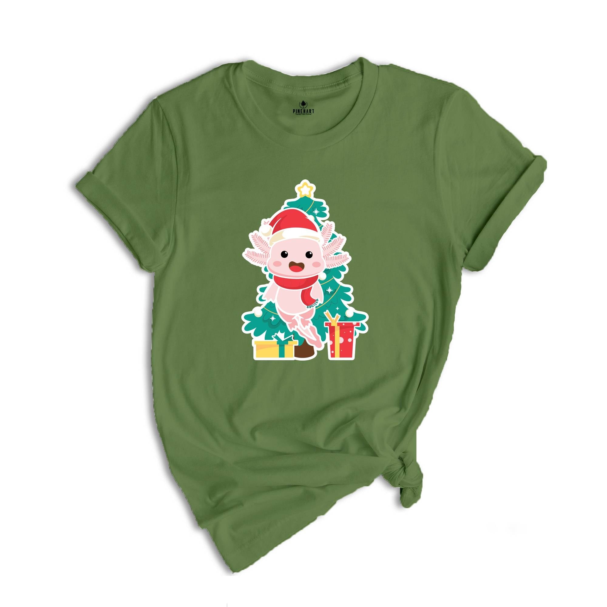 Cute Axolotl Shirt, Christmas Tree Shirt, Xmas Presents Shirt, Family Reunion, Cute Xmas Shirt, Xmas Family Shirt