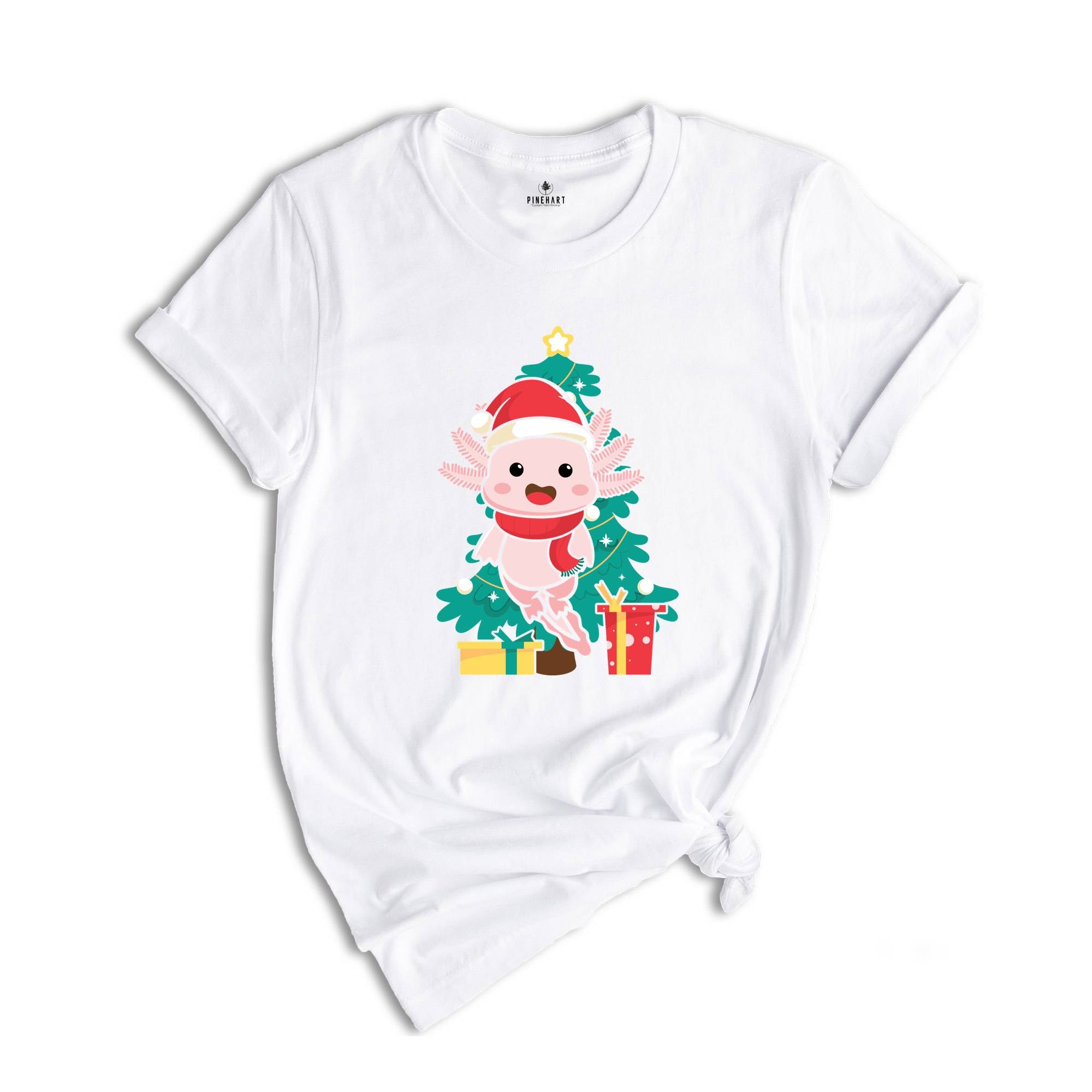 Cute Axolotl Shirt, Christmas Tree Shirt, Xmas Presents Shirt, Family Reunion, Cute Xmas Shirt, Xmas Family Shirt