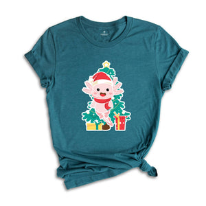Cute Axolotl Shirt, Christmas Tree Shirt, Xmas Presents Shirt, Family Reunion, Cute Xmas Shirt, Xmas Family Shirt