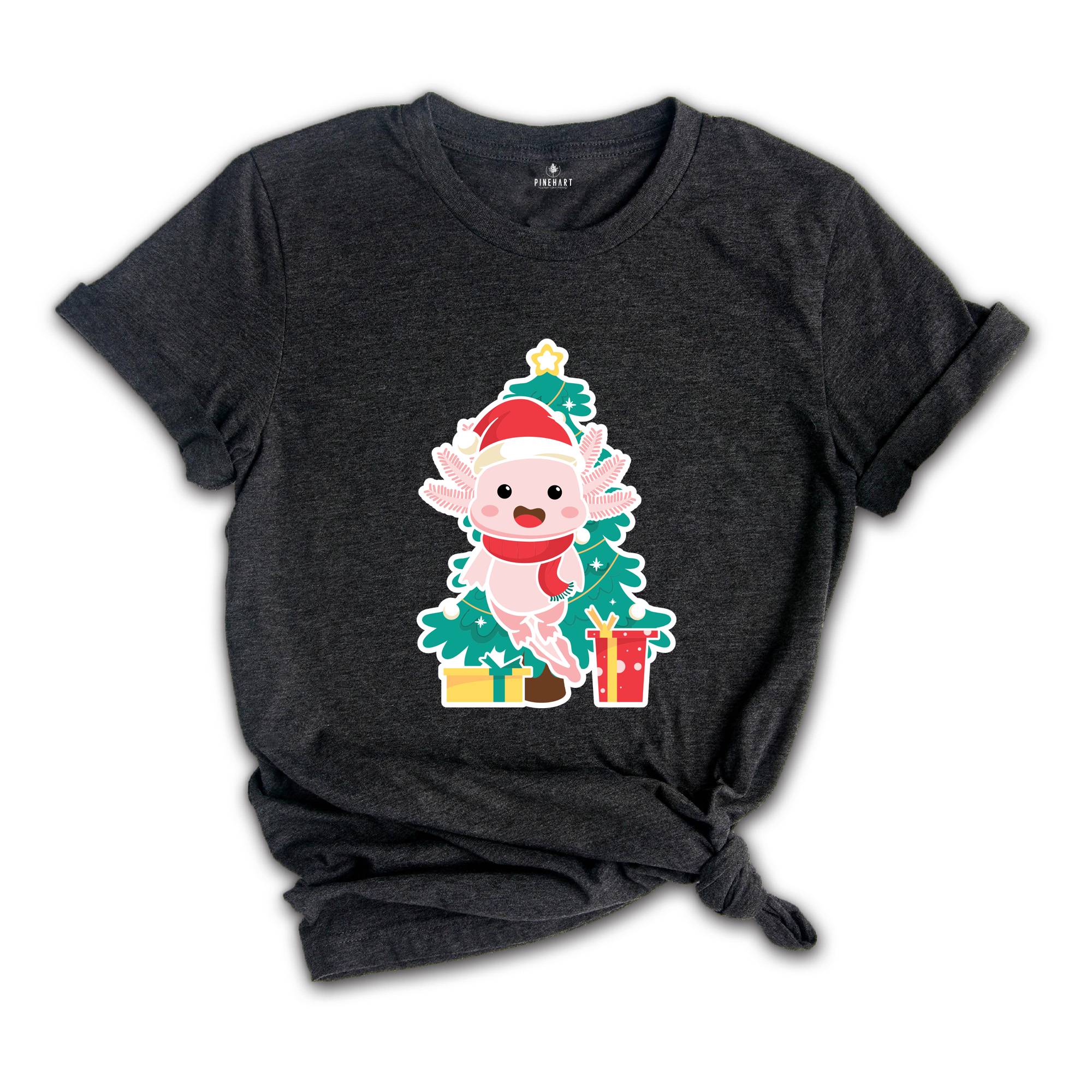 Cute Axolotl Shirt, Christmas Tree Shirt, Xmas Presents Shirt, Family Reunion, Cute Xmas Shirt, Xmas Family Shirt