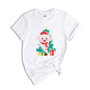 Cute Axolotl Shirt, Christmas Tree Shirt, Xmas Presents Shirt, Family Reunion, Cute Xmas Shirt, Xmas Family Shirt