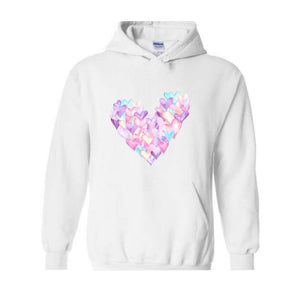 Cute Brushstroke Heart Sweatshirt, Happy Valentines Day Hoodie, Valentines Day Gift, Girls Valentine Tees, Heart Sweatshirt
