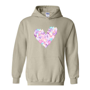 Cute Brushstroke Heart Sweatshirt, Happy Valentines Day Hoodie, Valentines Day Gift, Girls Valentine Tees, Heart Sweatshirt