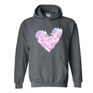 Cute Brushstroke Heart Sweatshirt, Happy Valentines Day Hoodie, Valentines Day Gift, Girls Valentine Tees, Heart Sweatshirt