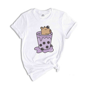 Cute Capybara T-Shirt, Capybobara Shirt, Capybara Lover T-Shirt, Capybara In A Cup Tee, Boba Tea Lover Shirt
