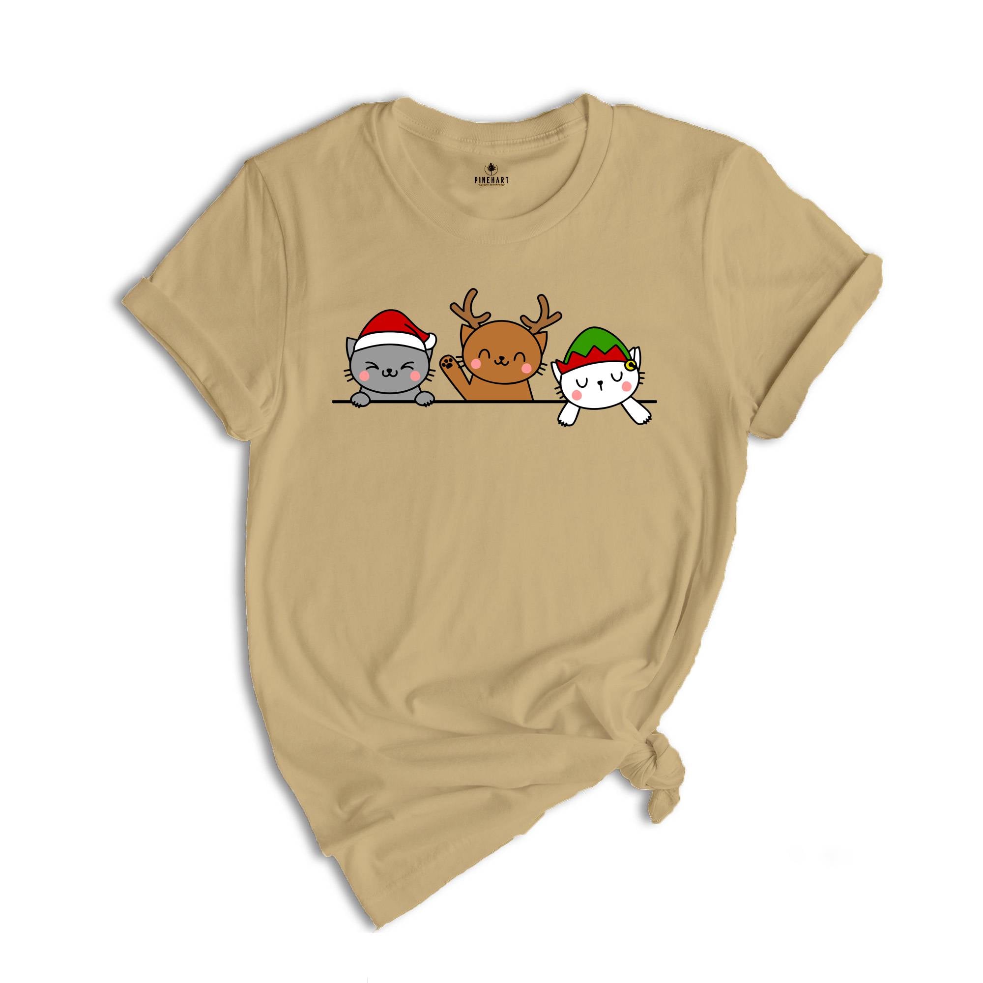 Cute Cat Christmas Shirt, Cat Lover T-Shirt ,Funny Christmas Gift, Holiday Tee, Christmas Pajamas, Xmas Cat Owner Gift