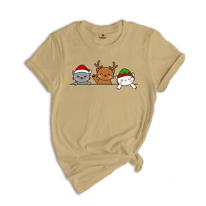 Cute Cat Christmas Shirt, Cat Lover T-Shirt ,Funny Christmas Gift, Holiday Tee, Christmas Pajamas, Xmas Cat Owner Gift