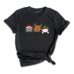 Cute Cat Christmas Shirt, Cat Lover T-Shirt ,Funny Christmas Gift, Holiday Tee, Christmas Pajamas, Xmas Cat Owner Gift