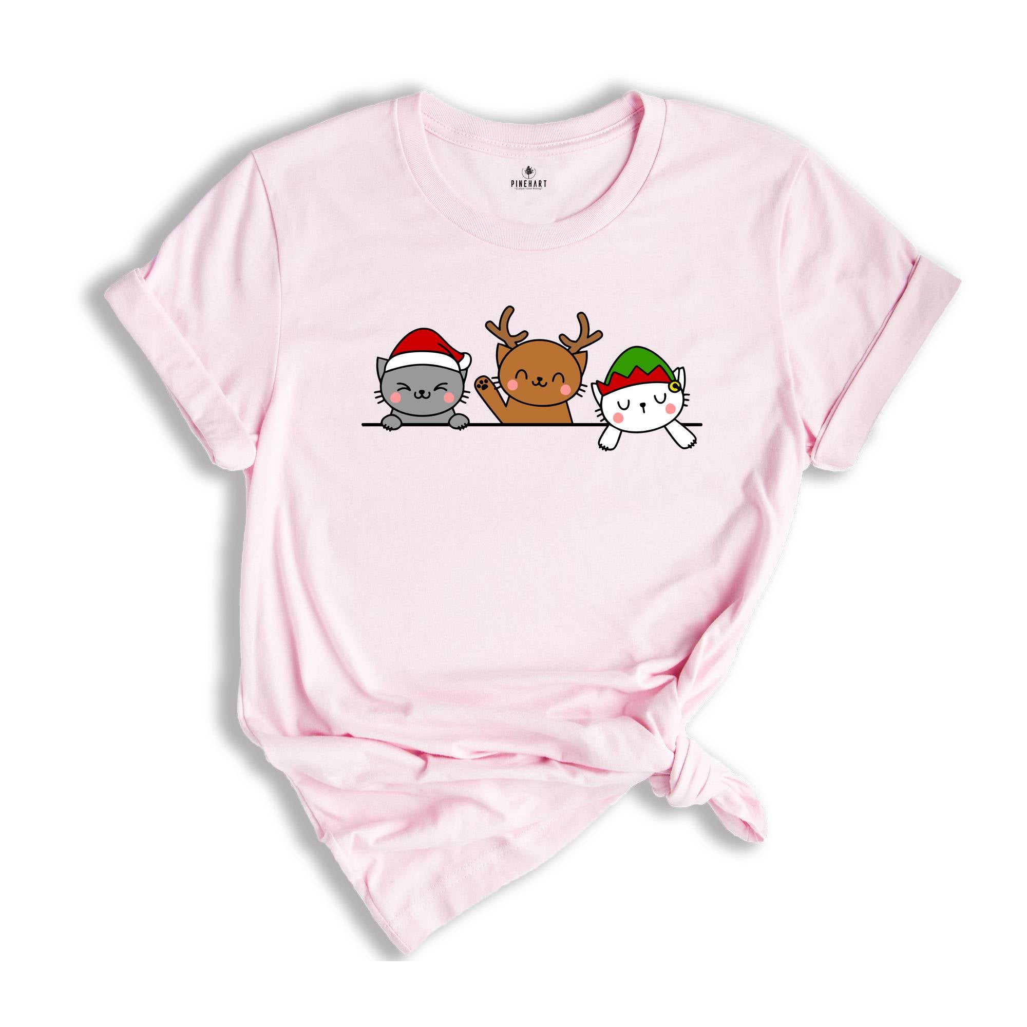 Cute Cat Christmas Shirt, Cat Lover T-Shirt ,Funny Christmas Gift, Holiday Tee, Christmas Pajamas, Xmas Cat Owner Gift