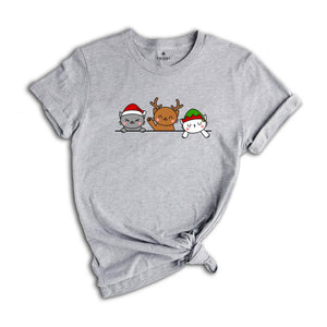 Cute Cat Christmas Shirt, Cat Lover T-Shirt ,Funny Christmas Gift, Holiday Tee, Christmas Pajamas, Xmas Cat Owner Gift