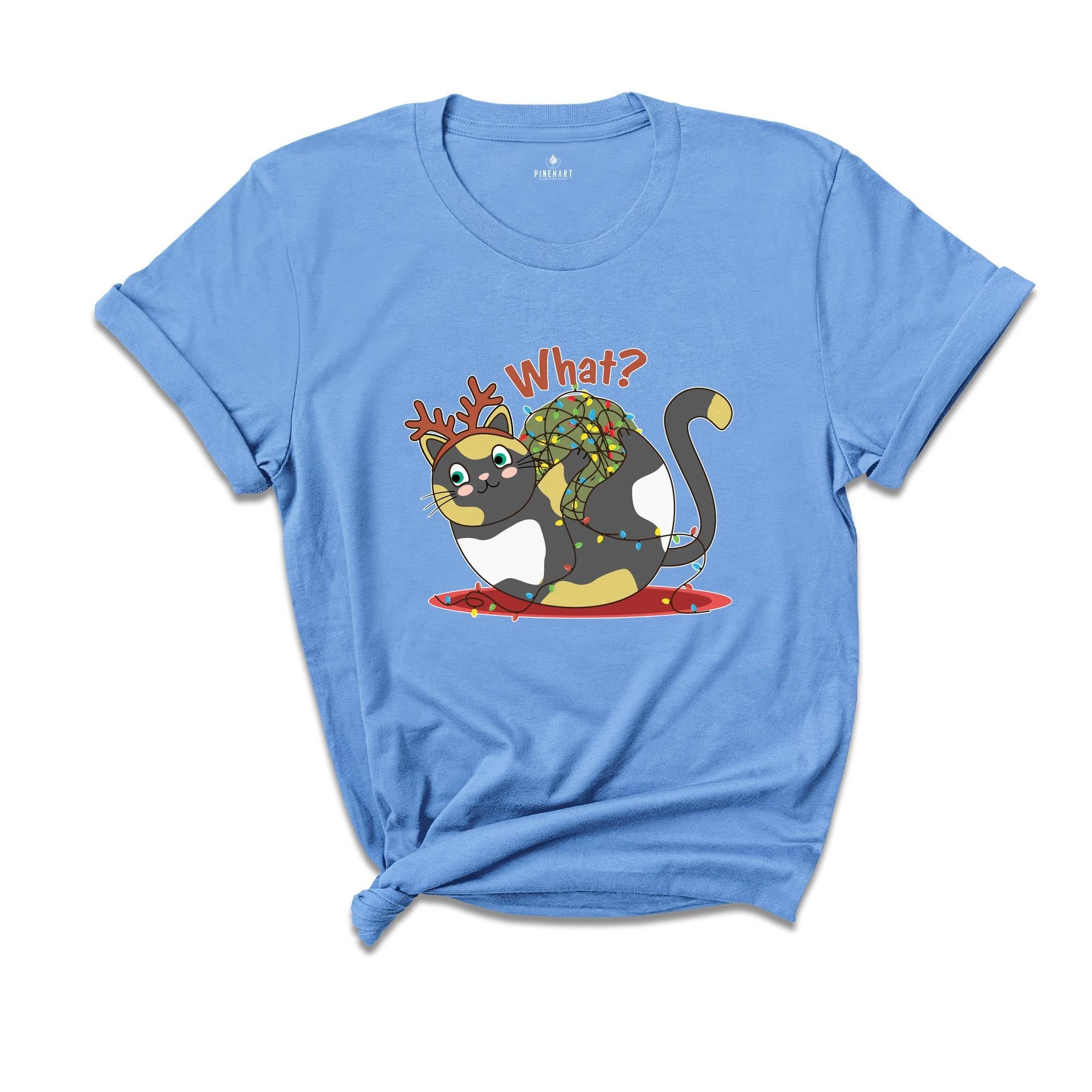 Cute Cat What, Funny Cat Shirt, Funny Christmas Gift, Christmas Shirt, Cat Lover Shirt , Christmas Gift Tee, Holiday Shirt, Cat Mom Tee