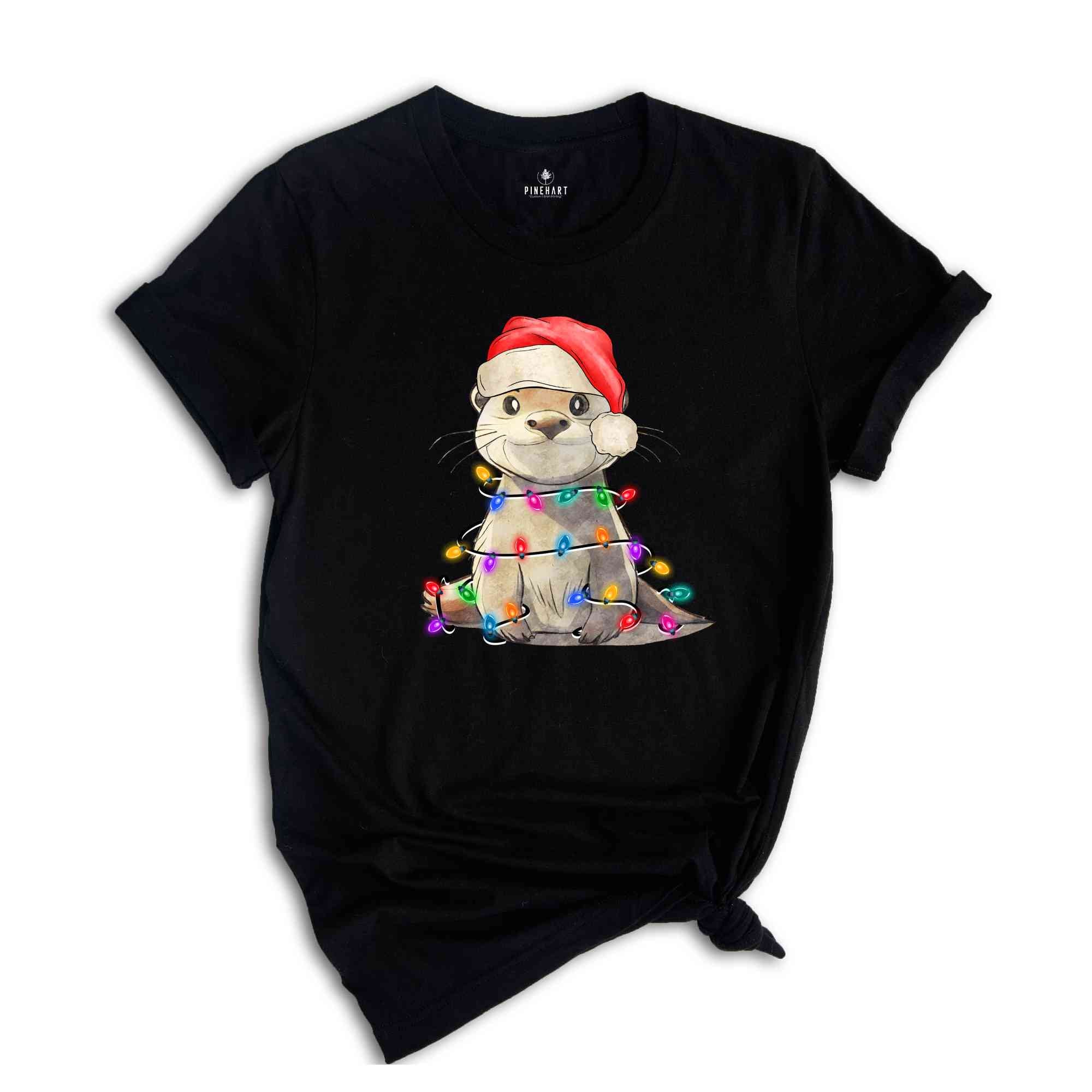 Cute Christmas Animal Shirt, Otter Christmas Light Shirt, Christmas 2026 Gift, Funny Christmas Tee