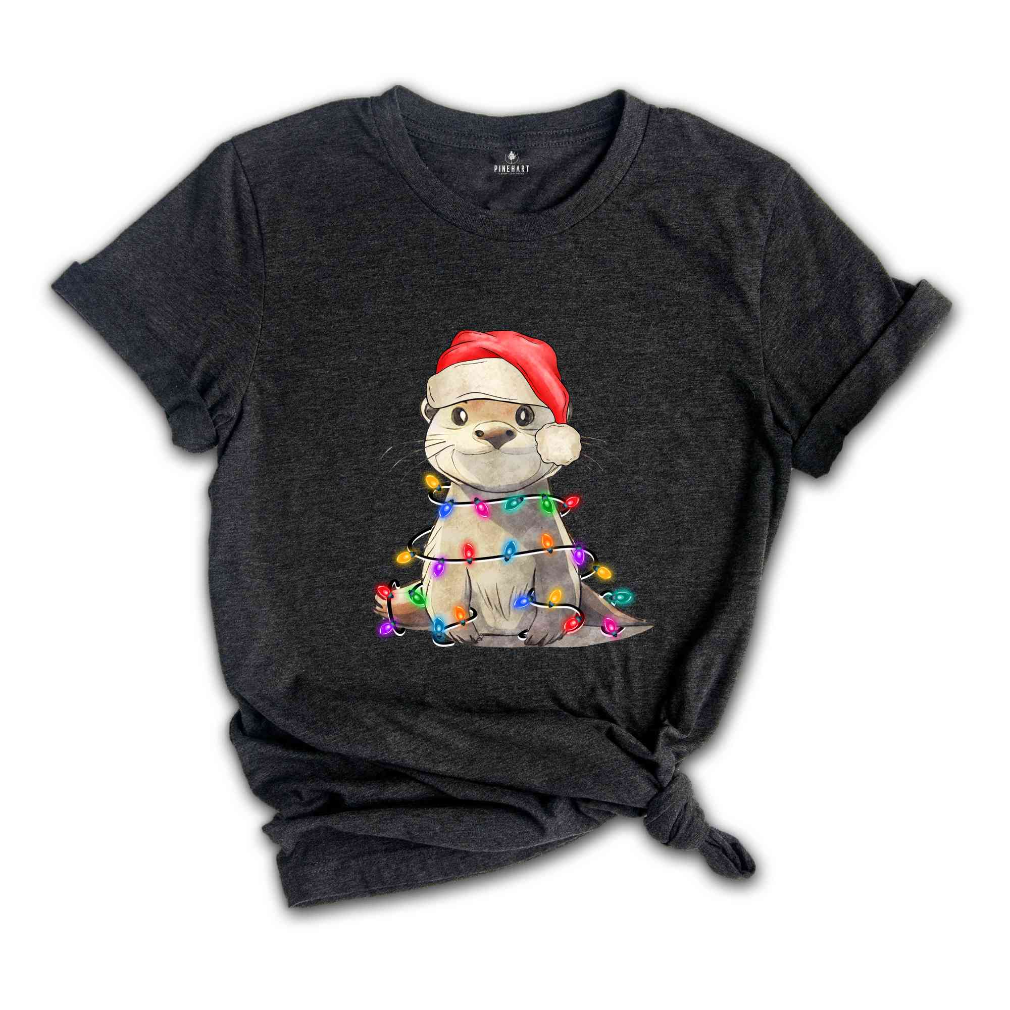 Cute Christmas Animal Shirt, Otter Christmas Light Shirt, Christmas 2026 Gift, Funny Christmas Tee