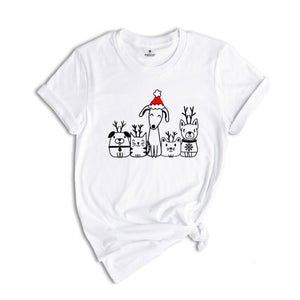 Cute Christmas Animals Shirt, Christmas Cats And Dogs T-Shirt, Animal Lover Gift, Christmas Gifts, Funny Christmas Tee
