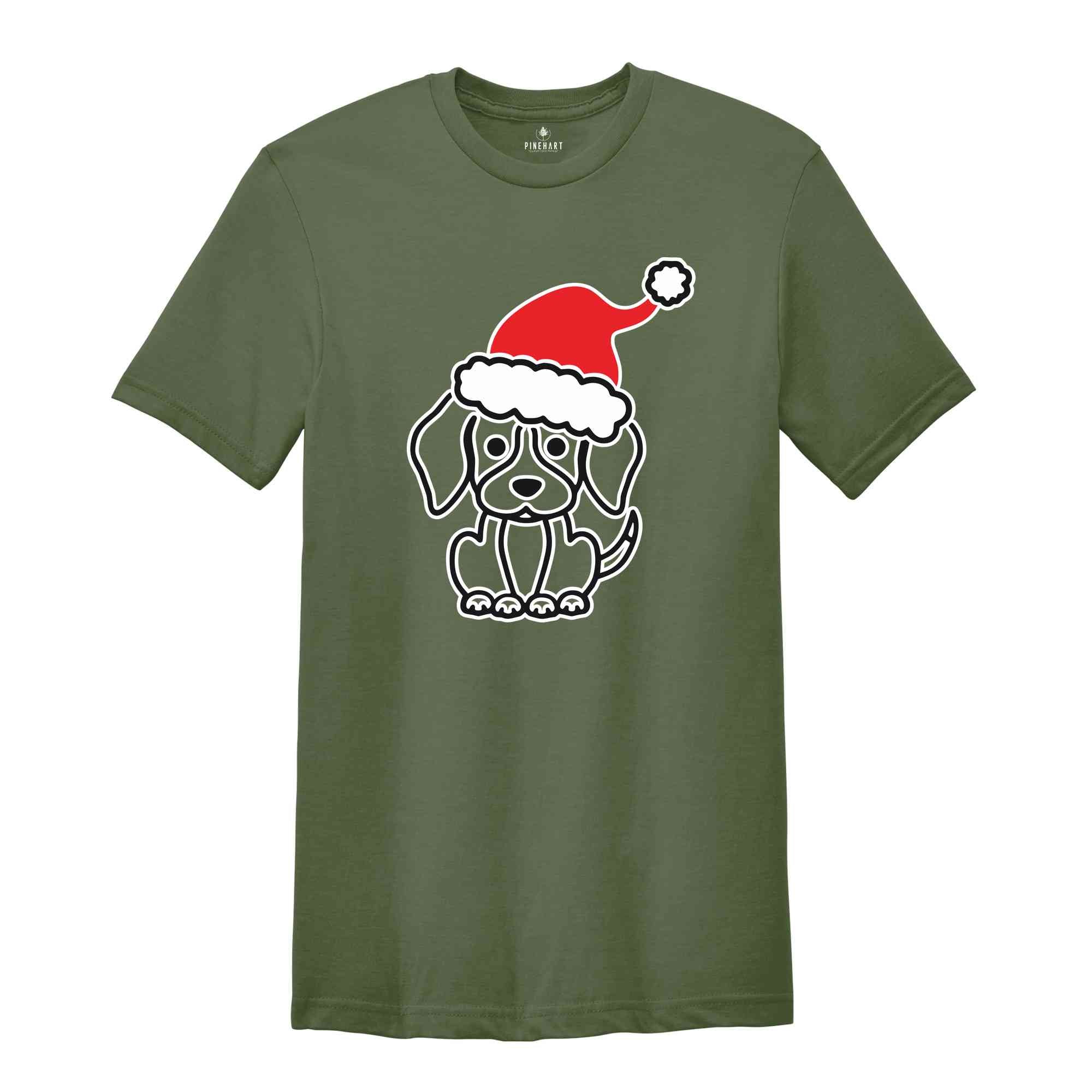 Cute Christmas Dog T-Shirt, Christmas Gift For Dog Owner, Winter Dog Tee, Animal Lover Christmas Shirt
