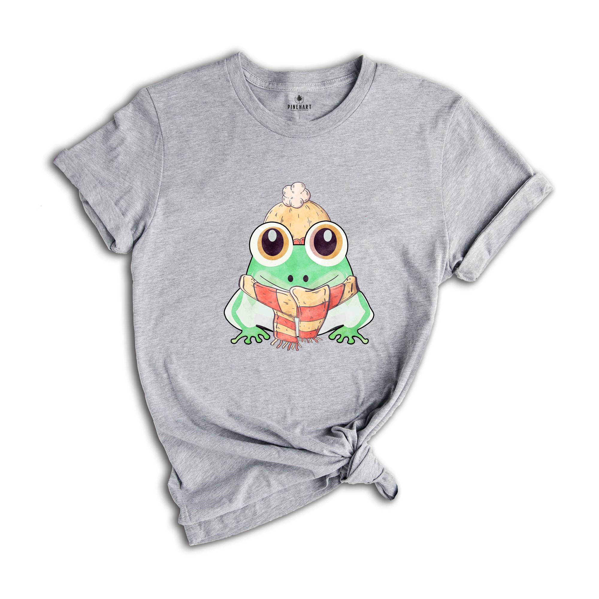Cute Christmas Frog Tee, Funny Frog Shirt, Christmas Animal Shirt, Christmas Pajamas, Christmas Costume, Adorable Frog T-Shirt