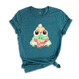 Cute Christmas Frog Tee, Funny Frog Shirt, Christmas Animal Shirt, Christmas Pajamas, Christmas Costume, Adorable Frog T-Shirt