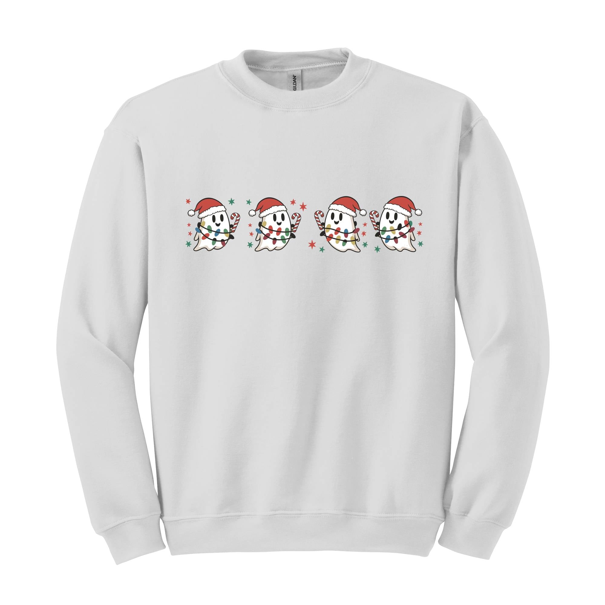 Cute Christmas Ghost Sweatshirt, Christmas Skeltons Hoodie, Funny Christmas Sweatshirt, Christmas Crewneck, Ghost Cake Christmas