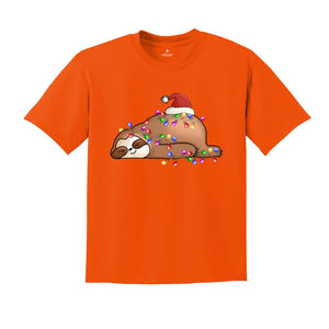 Cute Christmas Sloth T-Shirt, Christmas Animal Tee, Kids Christmas Shirt, Christmas Costume, Christmas Animal Tee