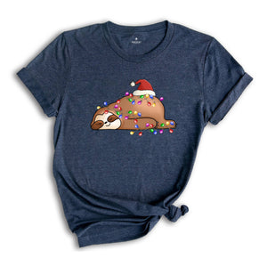 Cute Christmas Sloth T-Shirt, Christmas Animal Tee, Kids Christmas Shirt, Christmas Costume, Christmas Animal Tee