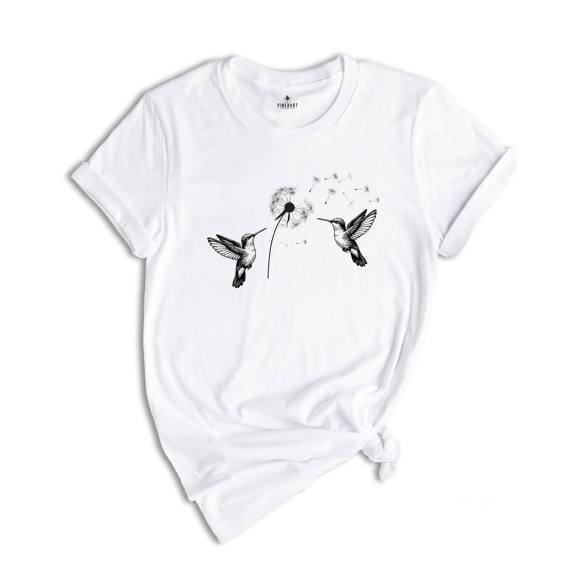 Cute Dandelion Hummingbird T-Shirt, Cute Hummingbird Dandelion Shirt, Nature Lovers Tee, Cute Women Gift