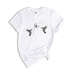 Cute Dandelion Hummingbird T-Shirt, Cute Hummingbird Dandelion Shirt, Nature Lovers Tee, Cute Women Gift