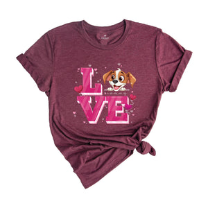 Cute Dog Valentine Shirt, Personalized Dog Valentines Day T Shirt, Custom Dog Shirt, Dog Lover Valentine Tees, Valentines Day Gift Shirt