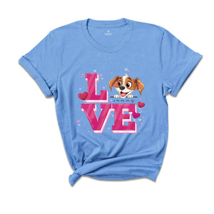 Cute Dog Valentine Shirt, Personalized Dog Valentines Day T Shirt, Custom Dog Shirt, Dog Lover Valentine Tees, Valentines Day Gift Shirt