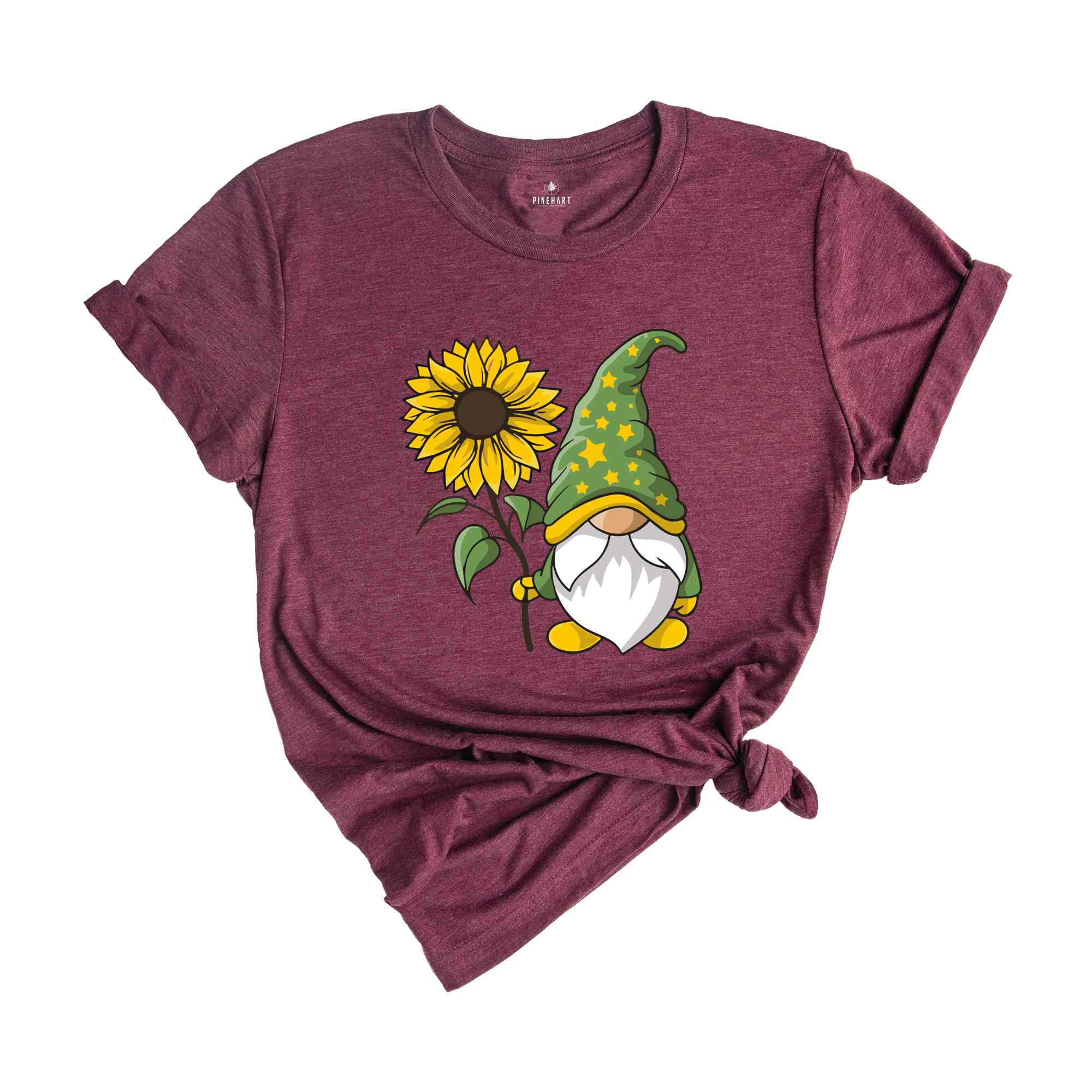 Cute Gnome Shirt, Daisy Graphic Tees, Floral Shirts for Women, Spring T-Shirt, Summer Clothing, Gift for Her, Gnome Gifts, Kids Gnome Shirts