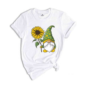 Cute Gnome Shirt, Daisy Graphic Tees, Floral Shirts for Women, Spring T-Shirt, Summer Clothing, Gift for Her, Gnome Gifts, Kids Gnome Shirts