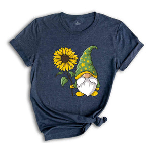 Cute Gnome Shirt, Daisy Graphic Tees, Floral Shirts for Women, Spring T-Shirt, Summer Clothing, Gift for Her, Gnome Gifts, Kids Gnome Shirts