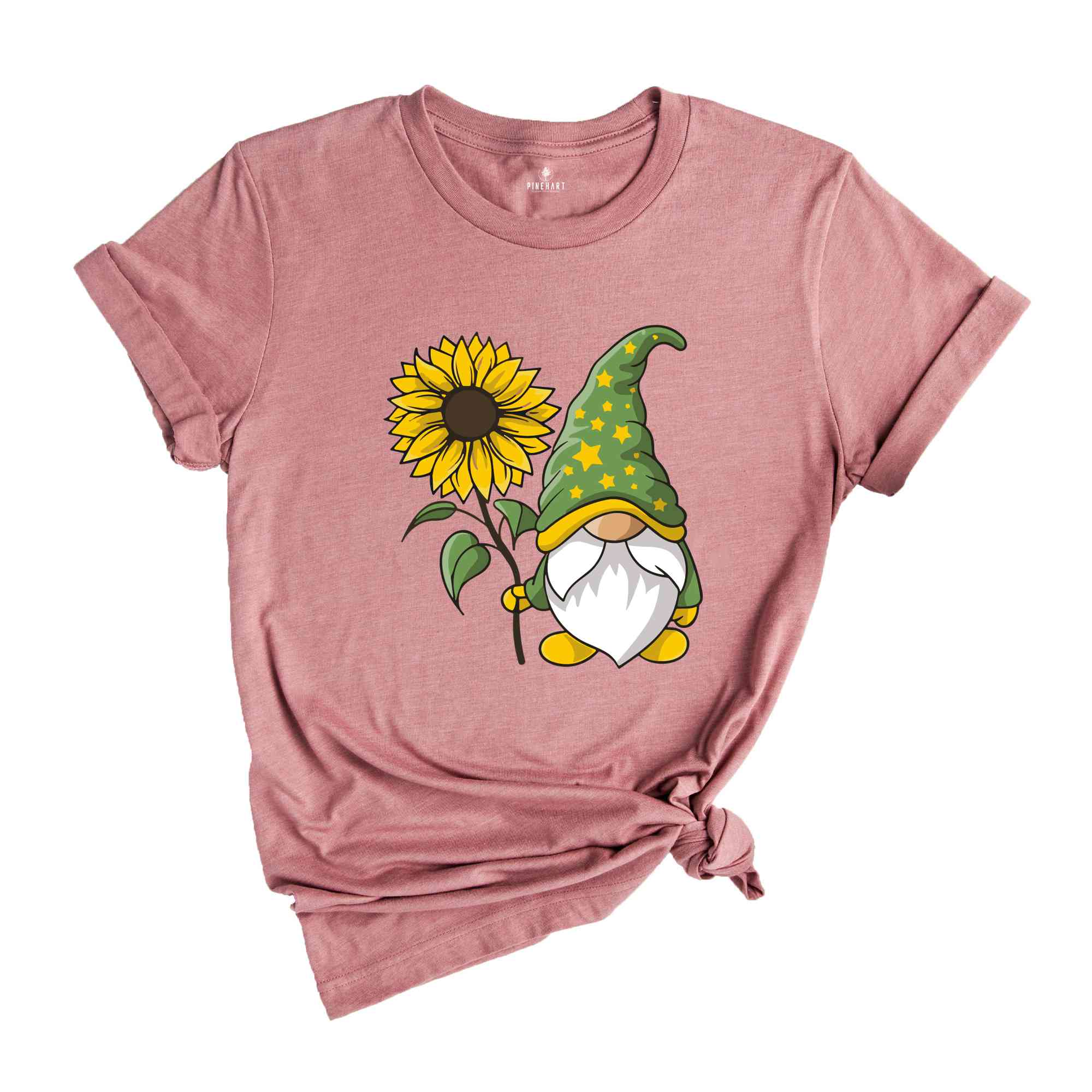 Cute Gnome Shirt, Daisy Graphic Tees, Floral Shirts for Women, Spring T-Shirt, Summer Clothing, Gift for Her, Gnome Gifts, Kids Gnome Shirts