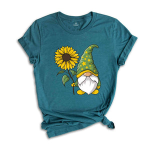 Cute Gnome Shirt, Daisy Graphic Tees, Floral Shirts for Women, Spring T-Shirt, Summer Clothing, Gift for Her, Gnome Gifts, Kids Gnome Shirts