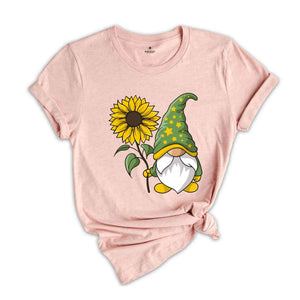 Cute Gnome Shirt, Daisy Graphic Tees, Floral Shirts for Women, Spring T-Shirt, Summer Clothing, Gift for Her, Gnome Gifts, Kids Gnome Shirts