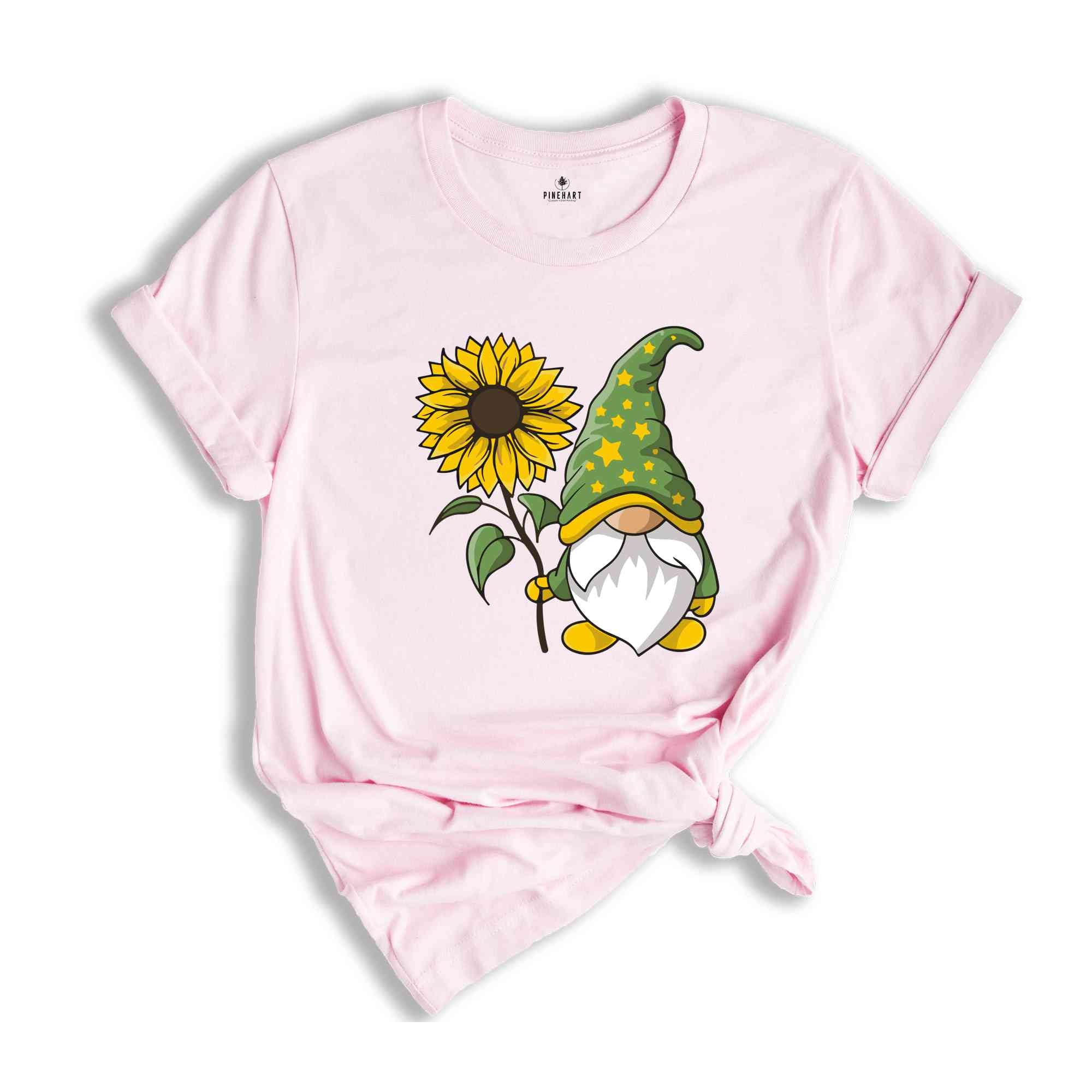 Cute Gnome Shirt, Daisy Graphic Tees, Floral Shirts for Women, Spring T-Shirt, Summer Clothing, Gift for Her, Gnome Gifts, Kids Gnome Shirts