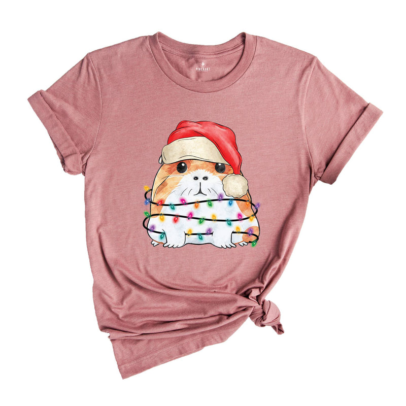 Cute Guinea Pig Shirt, Adorable Animal Shirt, Guinea Pig Owner Shirt, Christmas Party Tee, Christmas Lights Tee, Christmas Sweatshirt