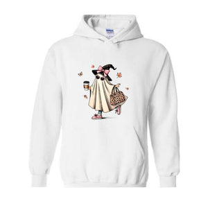 Cute Halloween Ghost Hoodie, Coffee Hoodie, Cute Ghost Hoodie, Boo Hoodie, Halloween Gift, Halloween Crewneck, Spooky Season