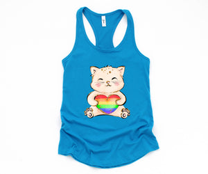Cute LGBTQ Cat Tank Top, LGBTQ Pride Tank Top, Gay Pride Tank Top, Pride Month Tank Top, Love Is Love Tank Top, Female Symbol Tank Top