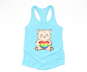 Cute LGBTQ Cat Tank Top, LGBTQ Pride Tank Top, Gay Pride Tank Top, Pride Month Tank Top, Love Is Love Tank Top, Female Symbol Tank Top
