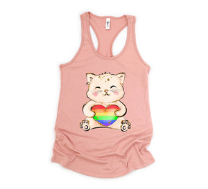 Cute LGBTQ Cat Tank Top, LGBTQ Pride Tank Top, Gay Pride Tank Top, Pride Month Tank Top, Love Is Love Tank Top, Female Symbol Tank Top
