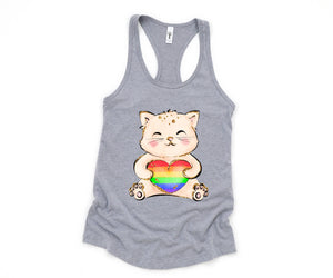 Cute LGBTQ Cat Tank Top, LGBTQ Pride Tank Top, Gay Pride Tank Top, Pride Month Tank Top, Love Is Love Tank Top, Female Symbol Tank Top