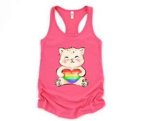 Cute LGBTQ Cat Tank Top, LGBTQ Pride Tank Top, Gay Pride Tank Top, Pride Month Tank Top, Love Is Love Tank Top, Female Symbol Tank Top