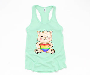 Cute LGBTQ Cat Tank Top, LGBTQ Pride Tank Top, Gay Pride Tank Top, Pride Month Tank Top, Love Is Love Tank Top, Female Symbol Tank Top
