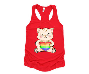 Cute LGBTQ Cat Tank Top, LGBTQ Pride Tank Top, Gay Pride Tank Top, Pride Month Tank Top, Love Is Love Tank Top, Female Symbol Tank Top