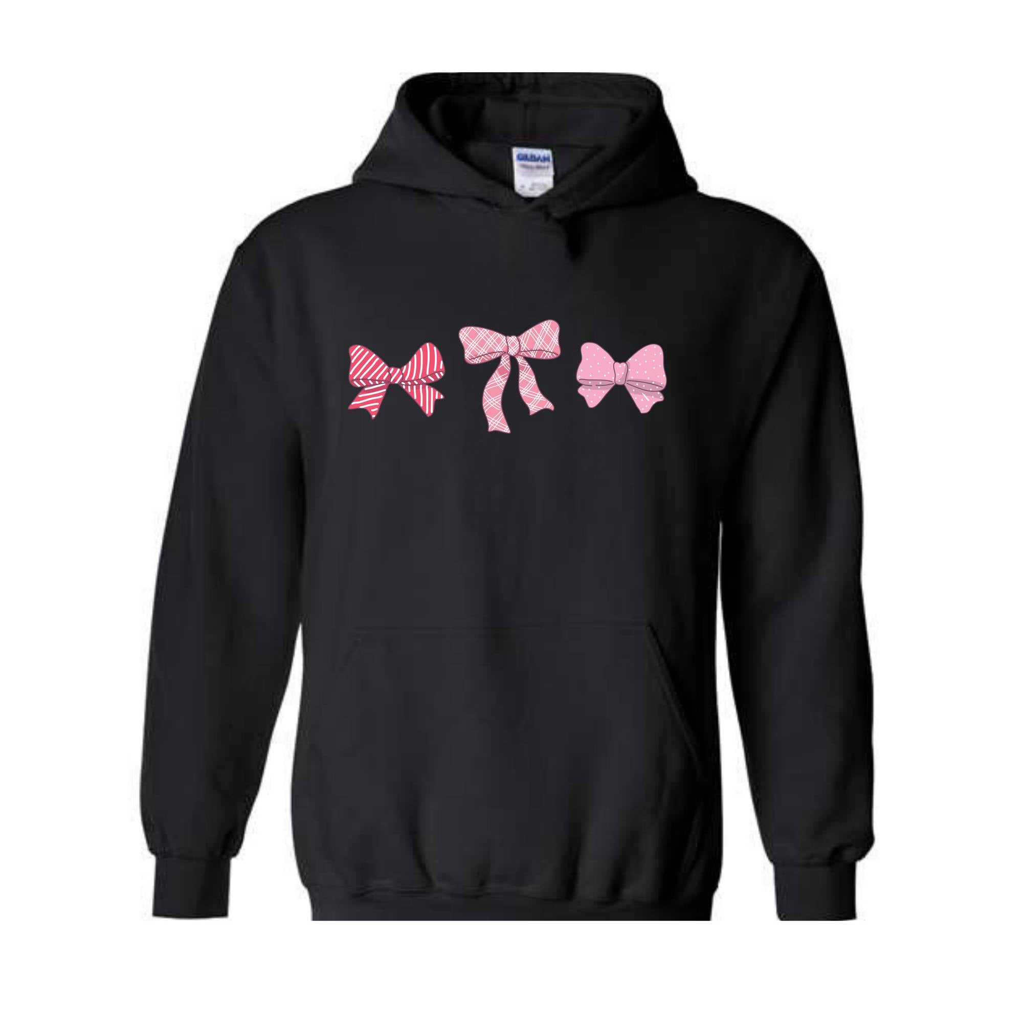Cute Pink Ribbons Hoodie , Pink Bows Hoodie , Coquette Bows Core Hoodie , Pink Hoodie , Pink Core Hoodie