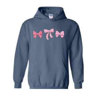 Cute Pink Ribbons Hoodie , Pink Bows Hoodie , Coquette Bows Core Hoodie , Pink Hoodie , Pink Core Hoodie