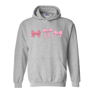 Cute Pink Ribbons Hoodie , Pink Bows Hoodie , Coquette Bows Core Hoodie , Pink Hoodie , Pink Core Hoodie